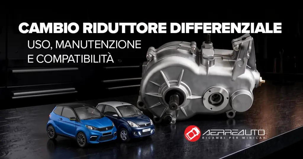 Cambio riduttore differenziale Aixam 1:8 AR3AA001A su fondo bianco